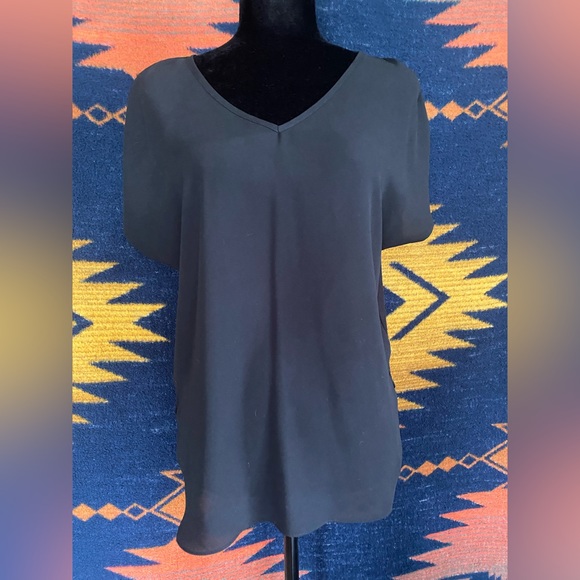 Philosophy Cotton Blend Blouse Sheer Front solid Back V Neck Sleeveless. Size XS - Picture 1 of 8